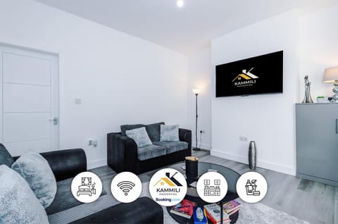 TV and multimedia, Living room, Seating area, Text overlay