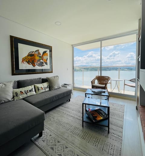 Balcony/Terrace, Living room, Lake view, fireplace