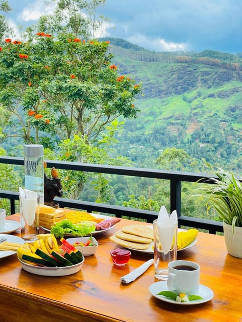 Natural landscape, Food and drinks, Food, Mountain view, Breakfast