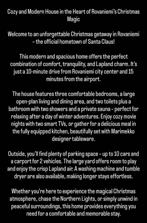 Villa Poutapilvi Apartment in Rovaniemi