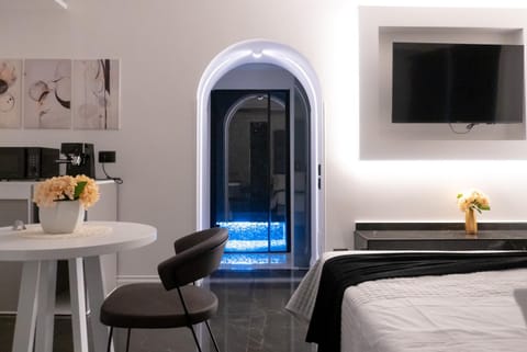 Bed, TV and multimedia, Living room, Photo of the whole room, Seating area, Bedroom