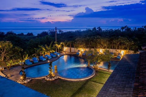 Pool view, Sea view, Swimming pool, Sunset