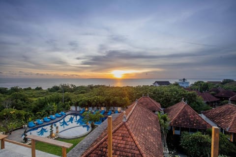 Pool view, Sea view, Swimming pool, Sunset