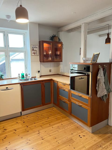 Kitchen or kitchenette, dishwasher, oven