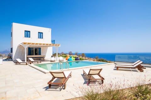 Patio, Natural landscape, Sea view, Swimming pool, sunbed
