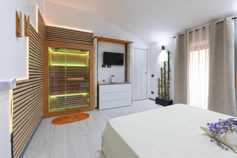 Bed, Sauna, TV and multimedia, Photo of the whole room, Bedroom