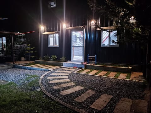 Property building, Night, Garden, Garden view
