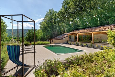 Property building, Living room, Swimming pool