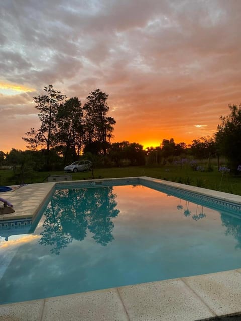 Natural landscape, Swimming pool, Sunset