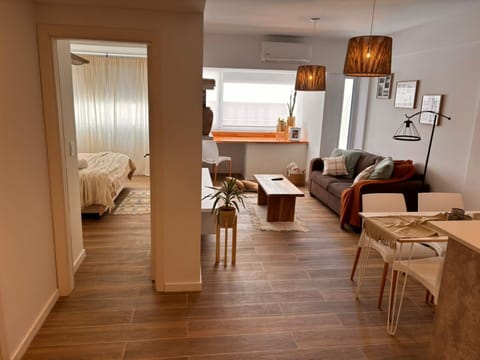 Bed, Living room, Seating area
