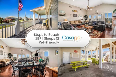 Retreat Steps to Beach Dog Haven Sleeps 12 House in Bolivar Peninsula