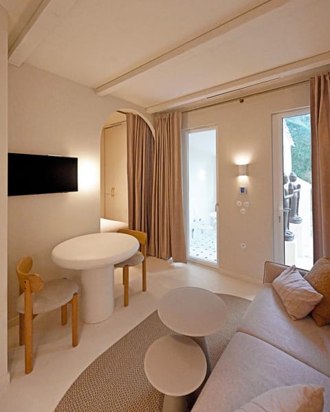 Property building, Seating area, Bedroom