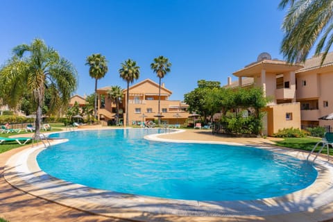 Property building, Living room, Swimming pool