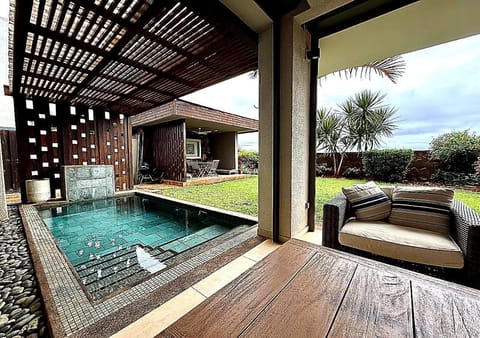 Natural landscape, Garden, Garden view, Swimming pool, sunbed
