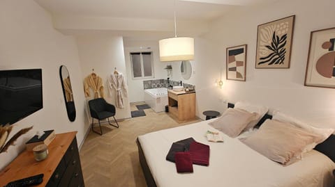 TV and multimedia, Spa and wellness centre/facilities, Photo of the whole room, Bedroom, towels