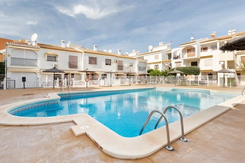 Property building, Living room, Swimming pool