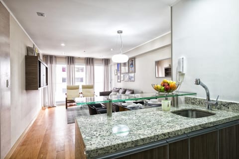 Kitchen or kitchenette, Living room, Dining area