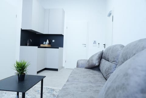 Kitchen or kitchenette, Living room, Seating area