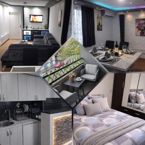 Bed, Kitchen or kitchenette, Living room, Seating area, Bedroom, stove