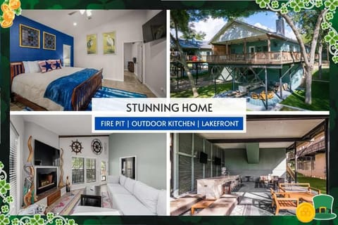 Lakefront Home Private Dock Firepit Sleeps 12 House in McQueeney