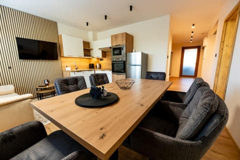 Kitchen or kitchenette, Living room, Dining area, Evening entertainment