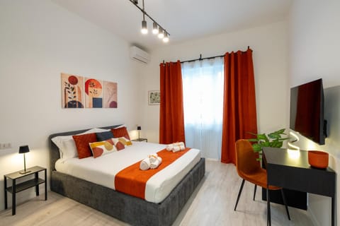 Bed, Balcony/Terrace, Photo of the whole room, Decorative detail, Bedroom, furniture, safe, towels, trouser press, air conditioner