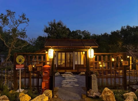 Property building, Night, Garden, Garden view