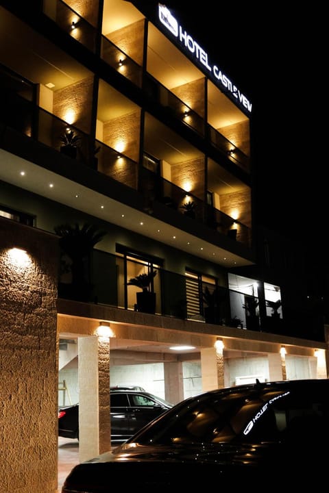 Property building, Night, Parking
