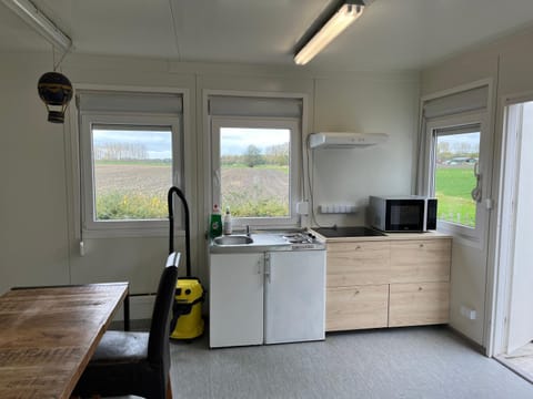 Kitchen or kitchenette, oven, stove
