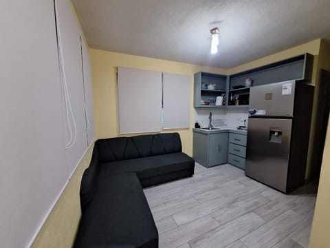 Kitchen or kitchenette, Living room, Seating area, stove