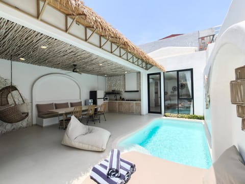 Patio, Day, Living room, Seating area, Dining area, Pool view, Swimming pool, sunbed