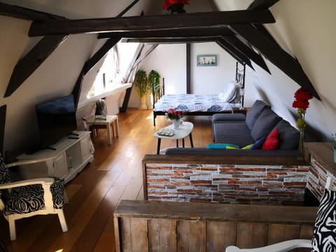 Bed, TV and multimedia, Living room, Photo of the whole room, Seating area, Bedroom