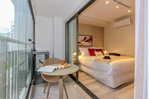 Bed, Day, Balcony/Terrace, Decorative detail, Seating area, Bedroom, air conditioner