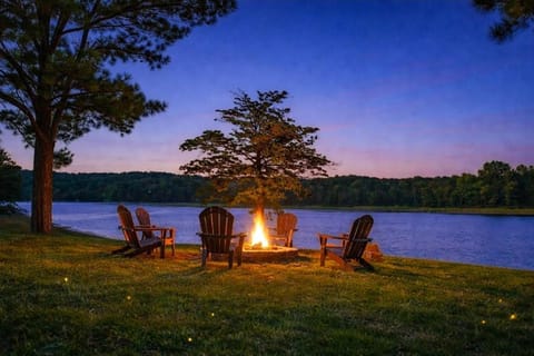 Natural landscape, Lake view, Sunset
