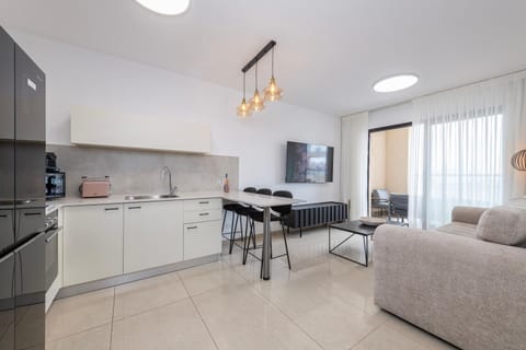 Living room, kitchen