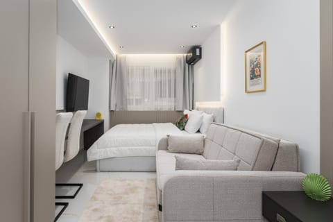 Bed, TV and multimedia, Seating area