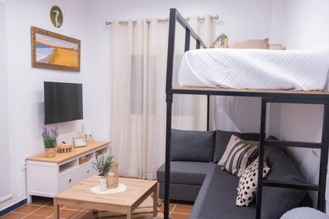 Communal lounge/ TV room, Bed, Living room, Photo of the whole room, Seating area, Bedroom