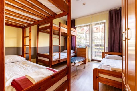 Bed, Photo of the whole room, Bedroom, bunk bed, towels