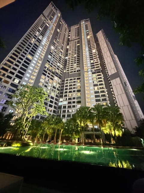 Property building, Night, Pool view, Swimming pool