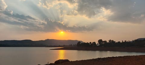 Nearby landmark, River view, Sunset