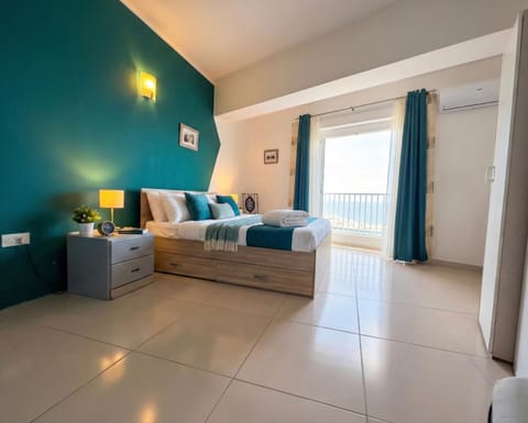 Bed, Bedroom, Sea view, wardrobe