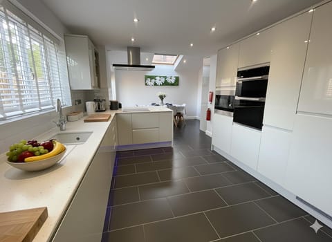 Kitchen or kitchenette, dishwasher, oven, stove