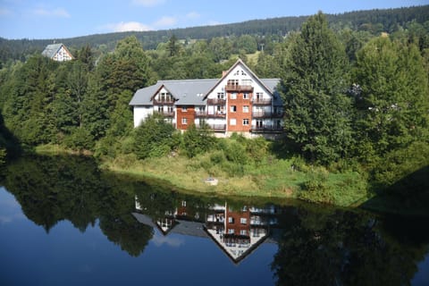 Property building, Facade/entrance, Natural landscape, Lake view, River view