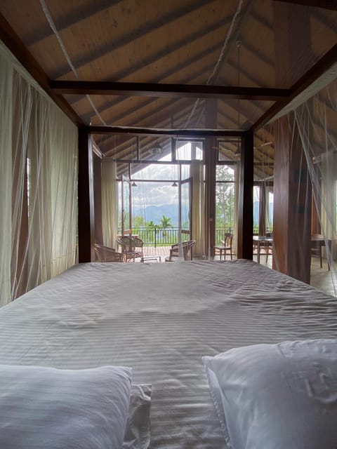 Bed, Natural landscape, Bedroom, Mountain view