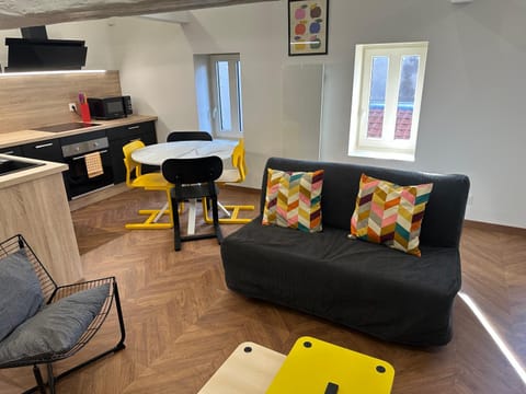 Kitchen or kitchenette, Living room, Dining area