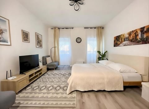 Communal lounge/ TV room, Bed, TV and multimedia, Photo of the whole room, Evening entertainment, Bedroom