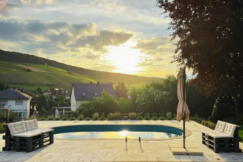 Natural landscape, Mountain view, Pool view, Swimming pool, Sunset