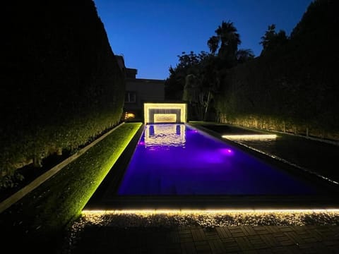 Night, Pool view, Swimming pool