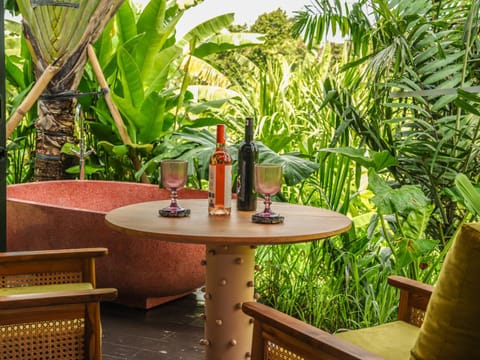 Natural landscape, Garden, Dining area, Garden view