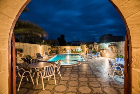 Patio, Night, Natural landscape, Pool view, Swimming pool